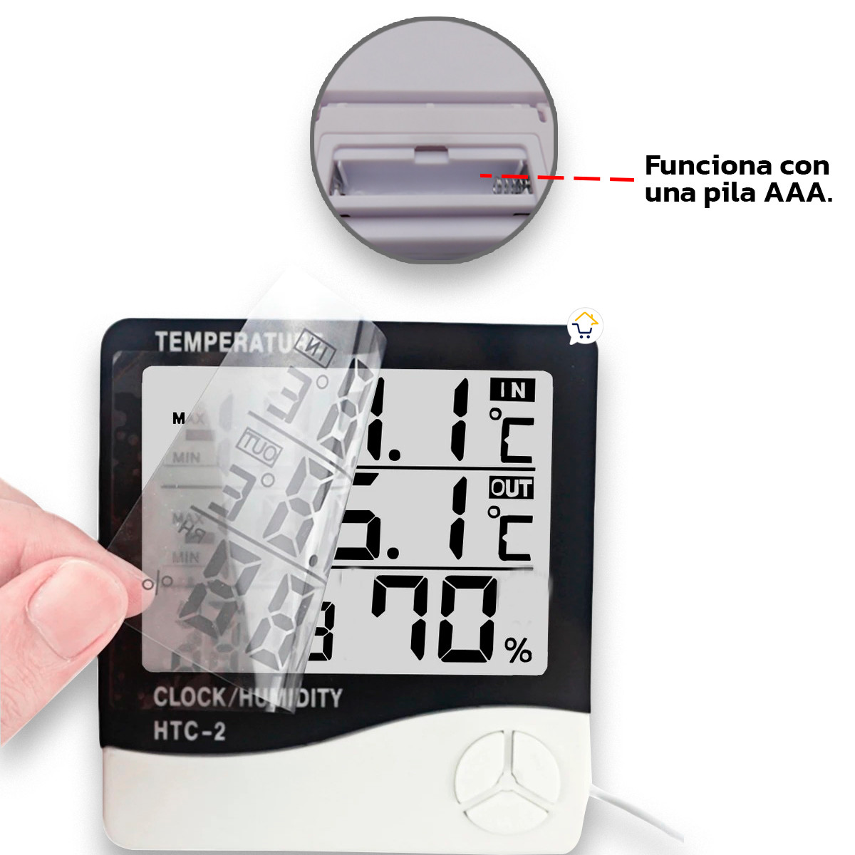 Miniatura 2 de Medidor De Humedad Termometro HTC-2A